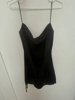 BNWT mini satin black dress