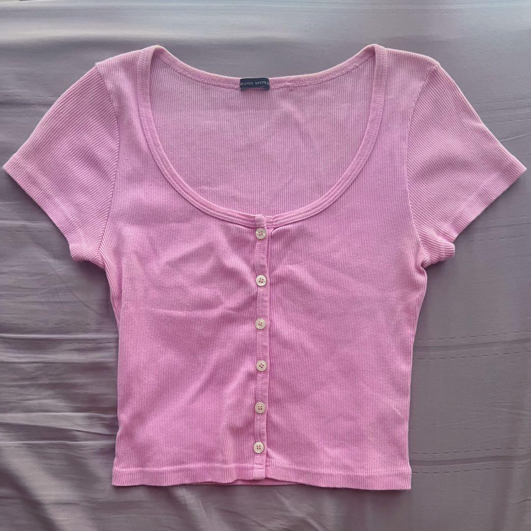 Brandy melville floral zelly top, Women's Fashion, Tops, Shirts on Carousell