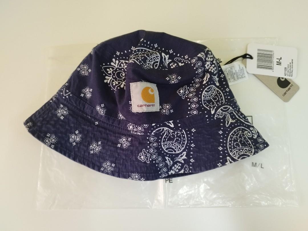 Carhartt Bandana Bucket Hat Navy, Men's Fashion, Watches