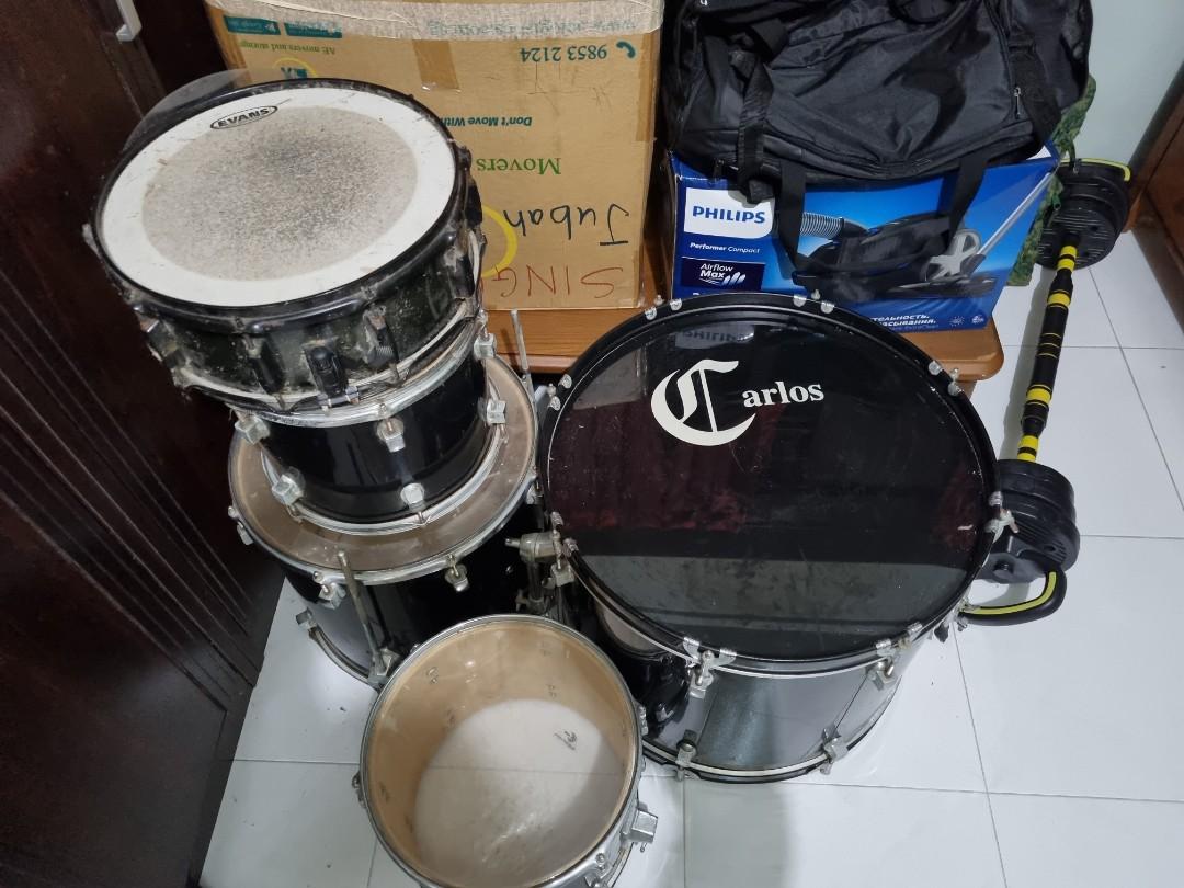 Carlos drum set., Hobbies & Toys, Music & Media, Musical Instruments on