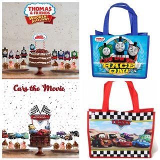 Cars McQueen goodie bags and cake topper