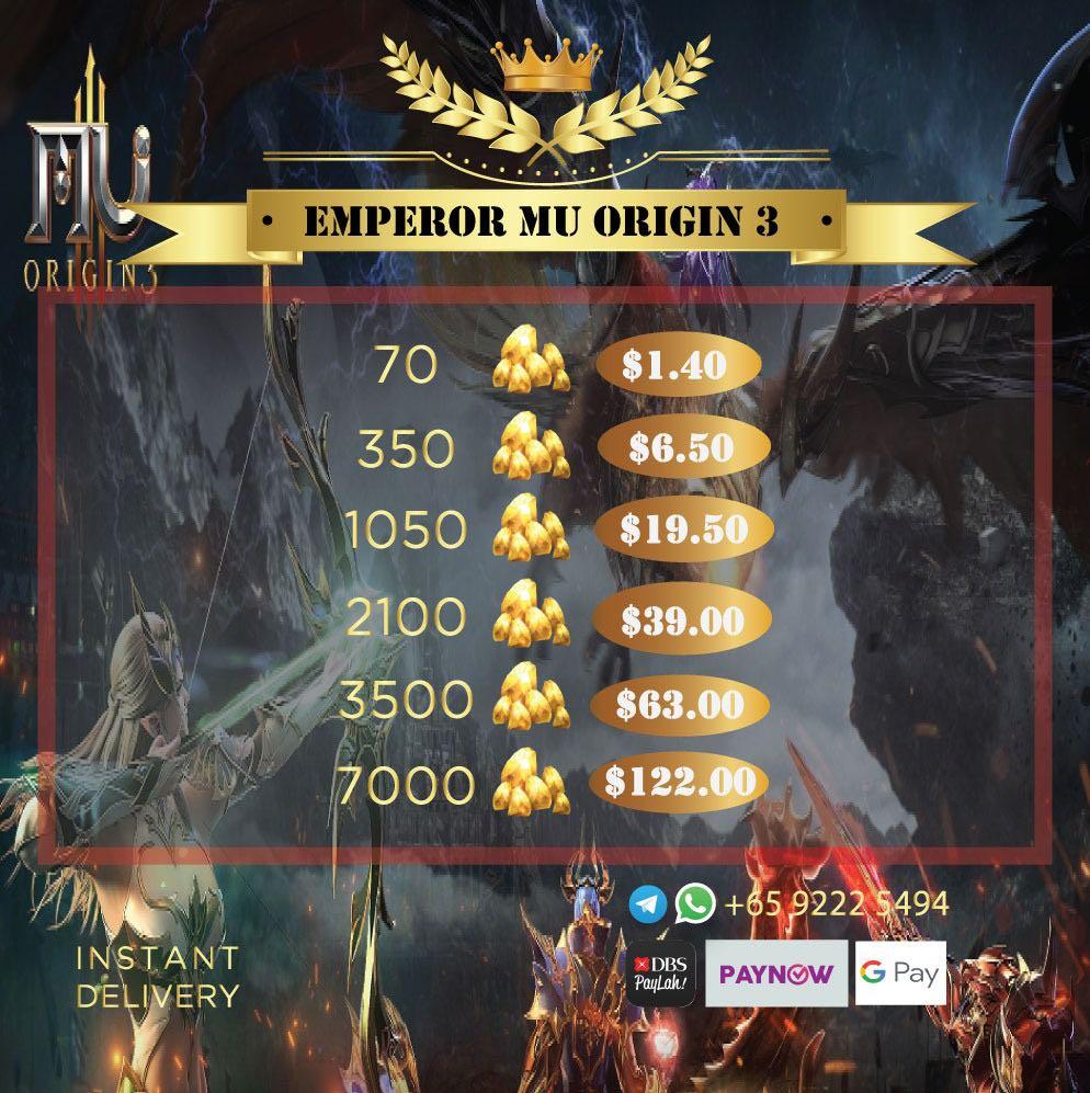 CHEAPEST MU ORIGIN DIVINE DIAMONDS TOP UP‼️, Video Gaming, Gaming  Accessories, In-Game Products on Carousell