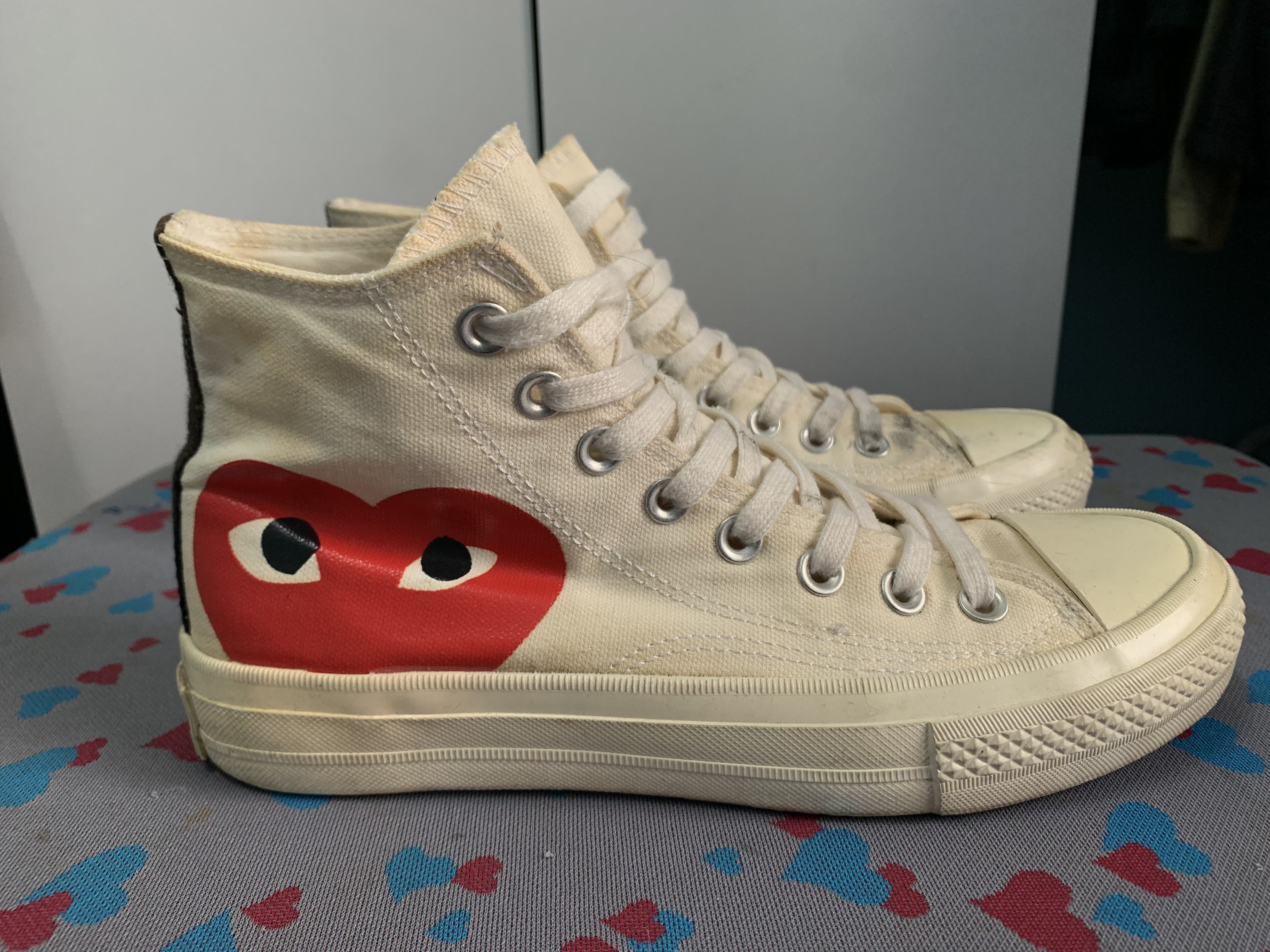 Cdg converse high sale top white