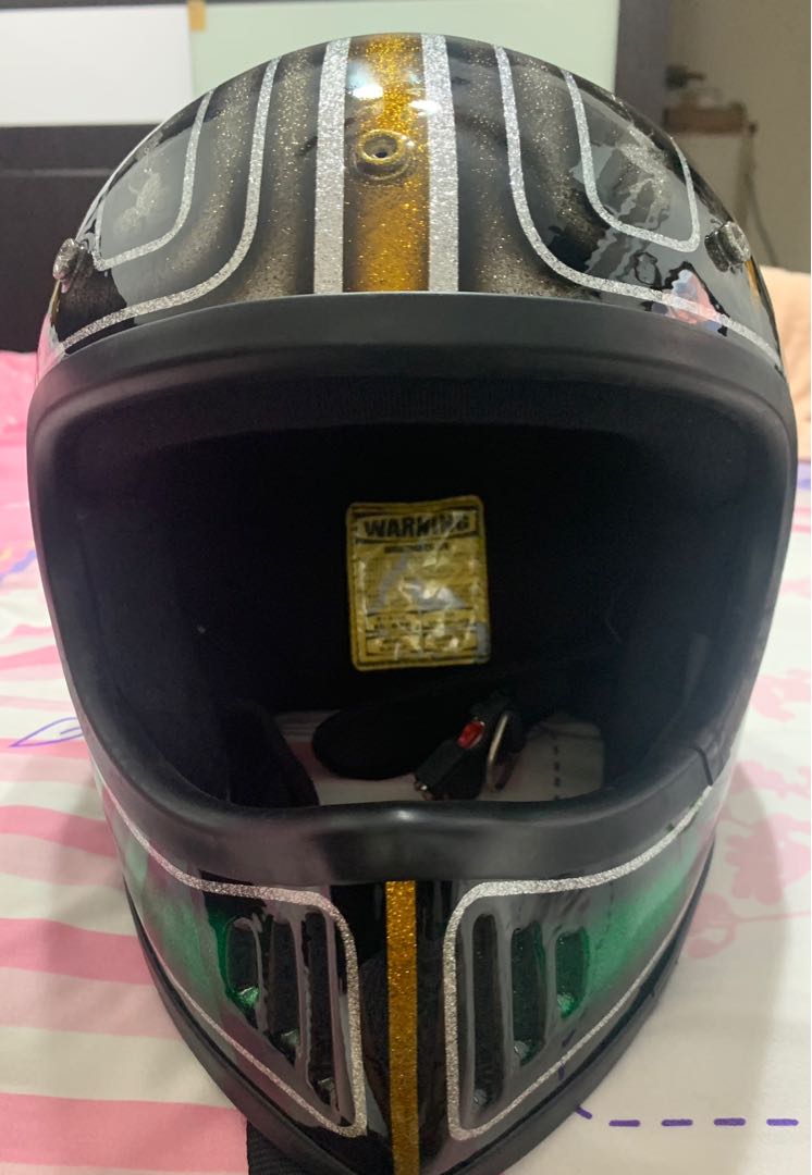 Dammtrax Custom paint stripping work helmet, Motorcycles, Motorcycle