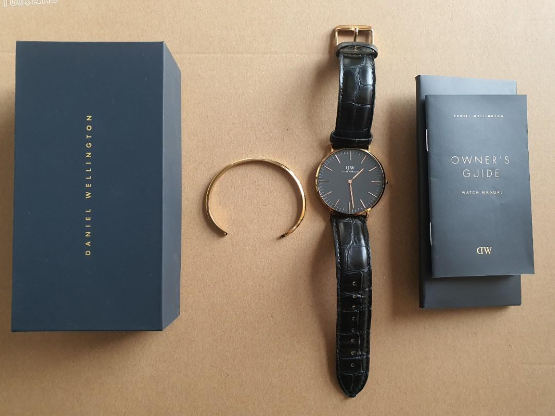 Daniel Wellington Men Classic Reading 40mm Black Rose Gold