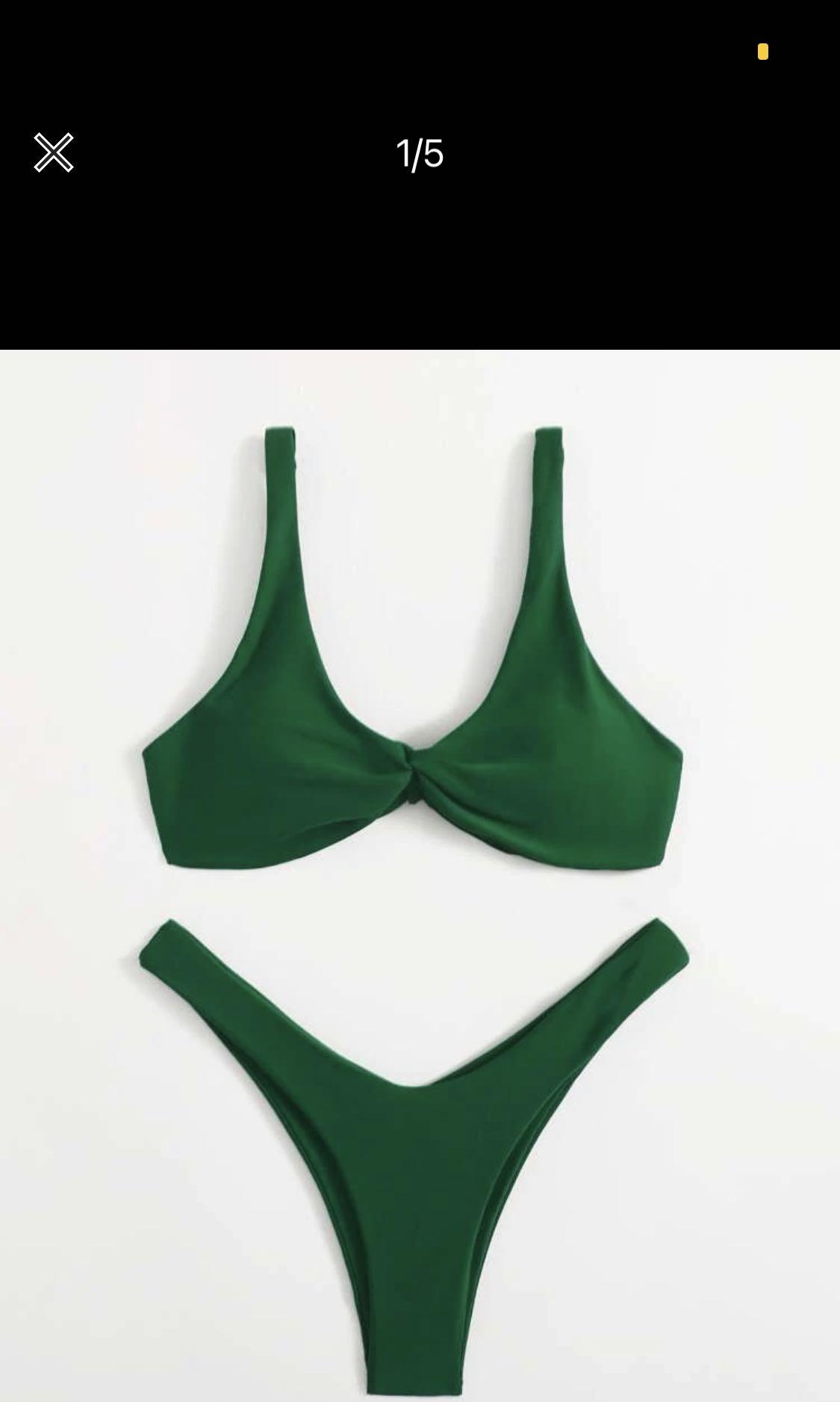 Dark Green Bikini HiCut, Women's Fashion, Swimwear, Bikinis & Swimsuits on Carousell