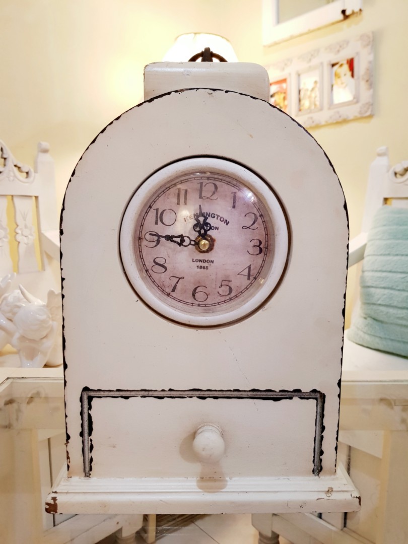Decorative Shabby Chic Mantle Clock, Furniture &amp; Home Living, Home ...