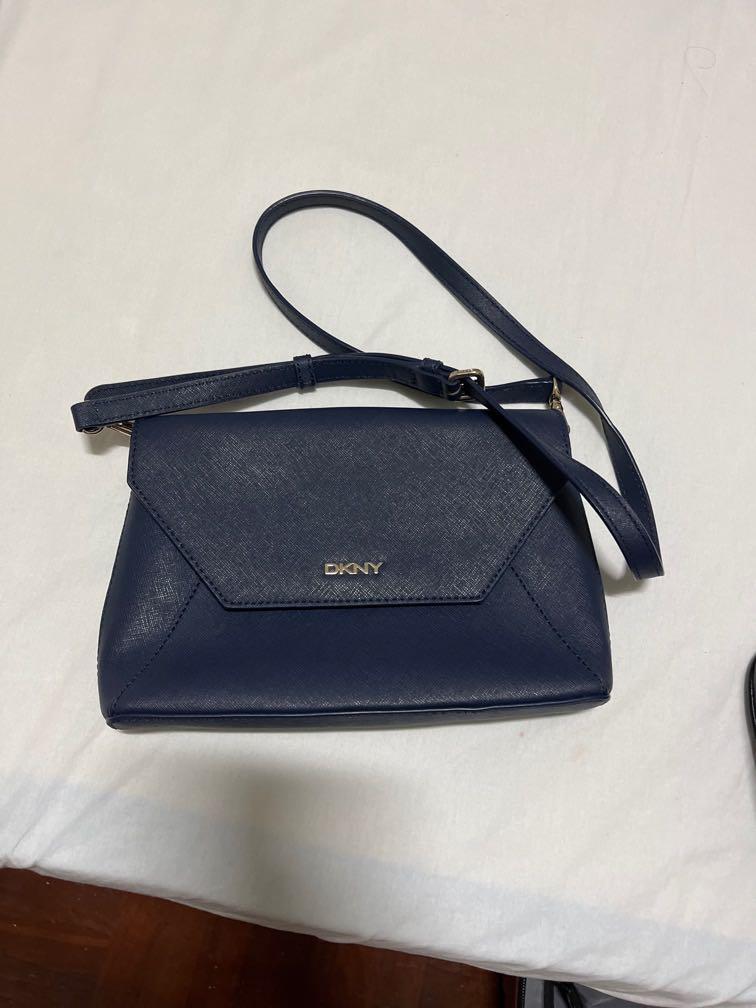 DKNY Saffiano leather navy bag Women s Fashion Bags Wallets Cross body Bags on Carousell