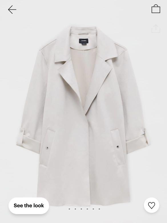 Faux suede jacket with roll up sleeves Women s Fashion Coats
