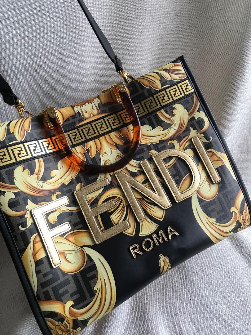 Price Reduced! Fendi Versace Fendace Sunshine Tote Bag White Medium,  Women's Fashion, Bags & Wallets, Tote Bags on Carousell