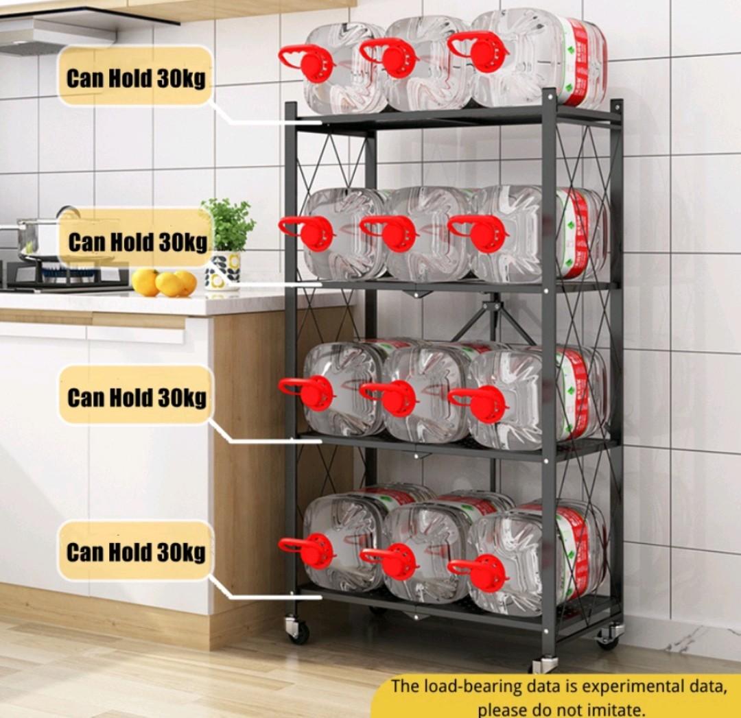 foldable storage rack with wheel rak dapur rak kabinet dapur rak