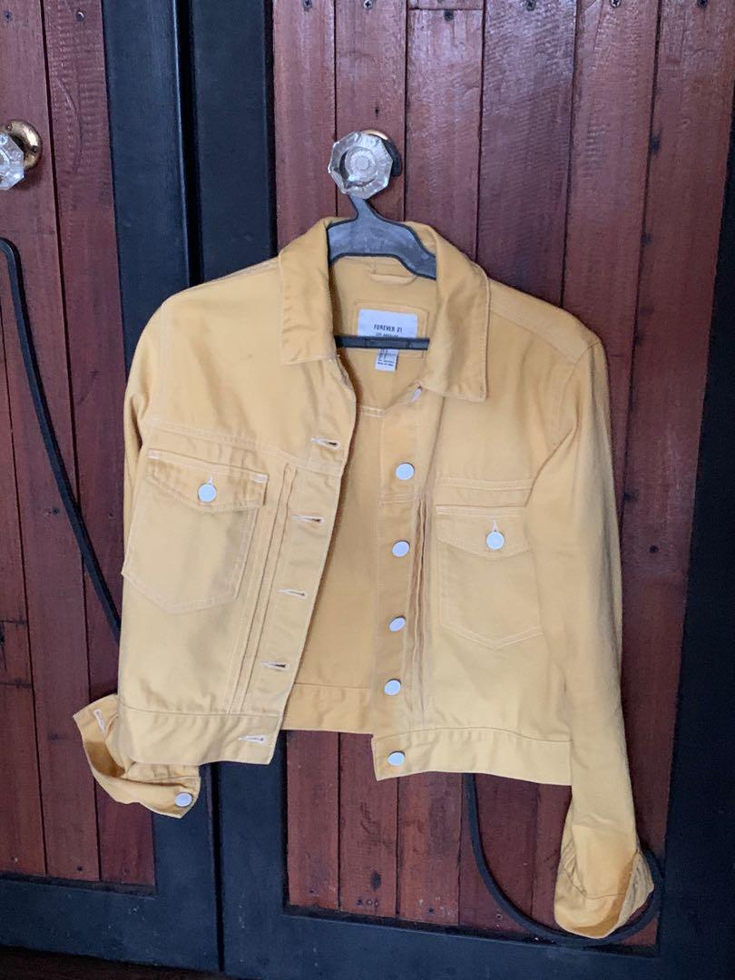 Forever 21 yellow denim jacket online