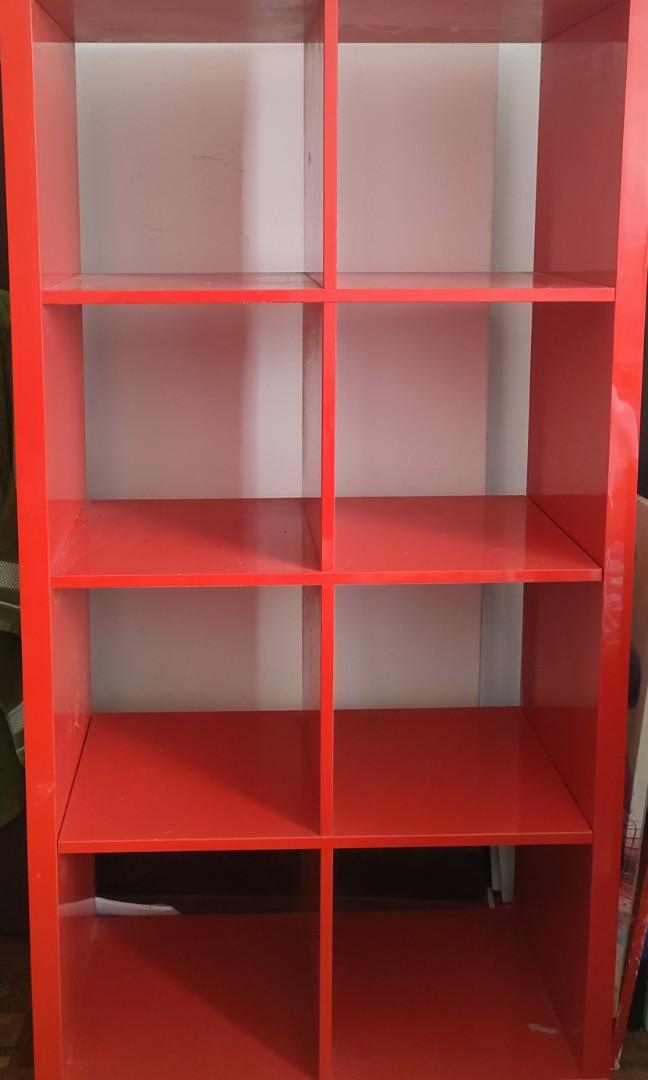 Gloss Red IKEA Kallax, Furniture & Home Living, Furniture, Shelves, & Racks on Carousell