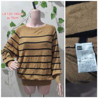 GU by Uniqlo JUMBO sweater knitt striped brown