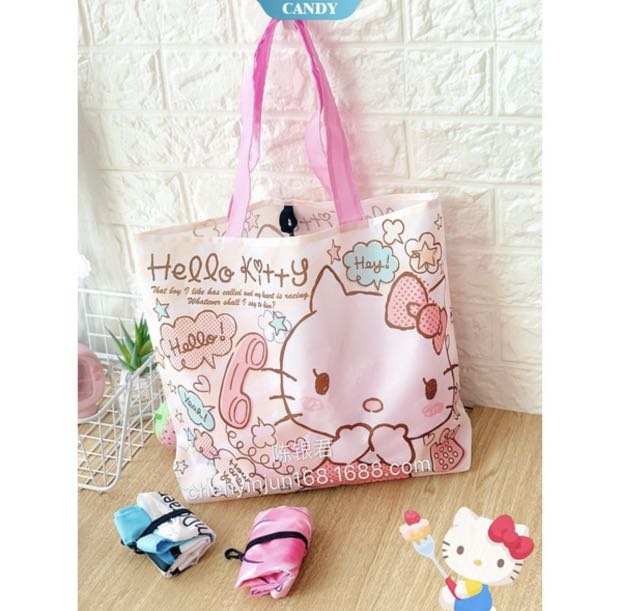 Hello Kitty eco foldable recycle shopping bag, Women's Fashion, Bags & Wallets, Tote Bags on