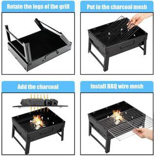 Home BBQ Grill Folding Portable Barbecue Charcoal Grill Steel for Cooking Barbecue Grill