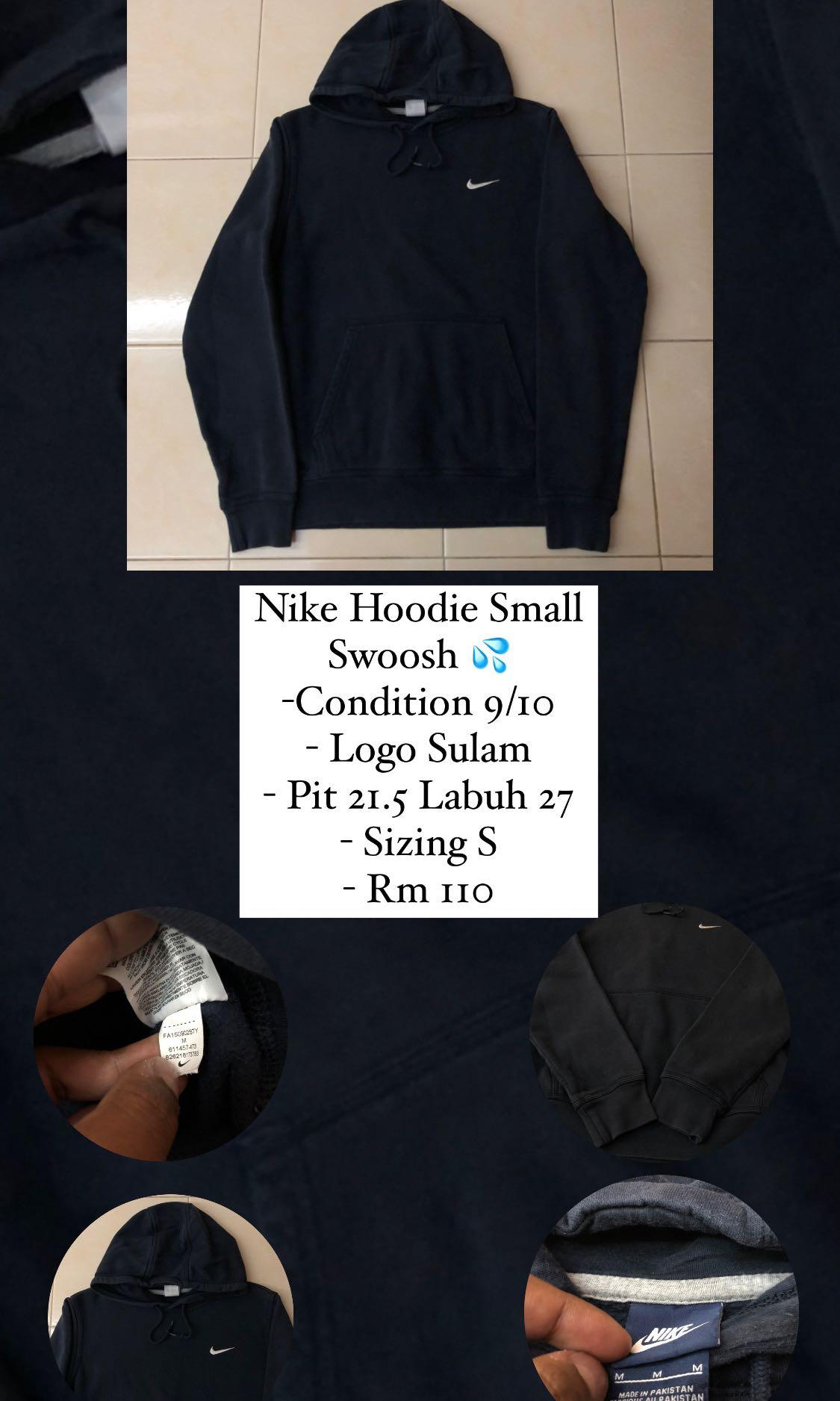 Nike hoodie small hotsell swoosh in middle
