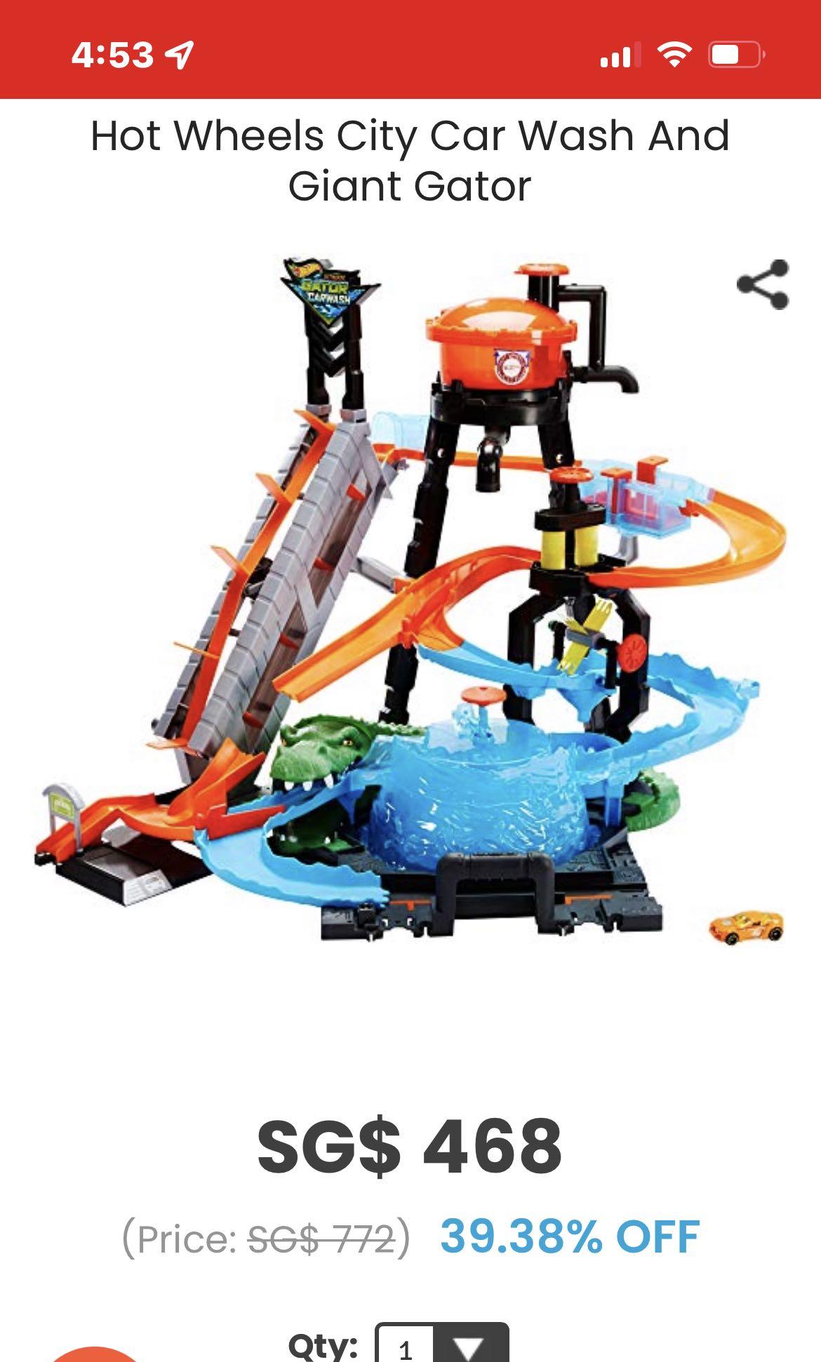 Hot wheels city car wash and giant gator Hobbies Toys Toys