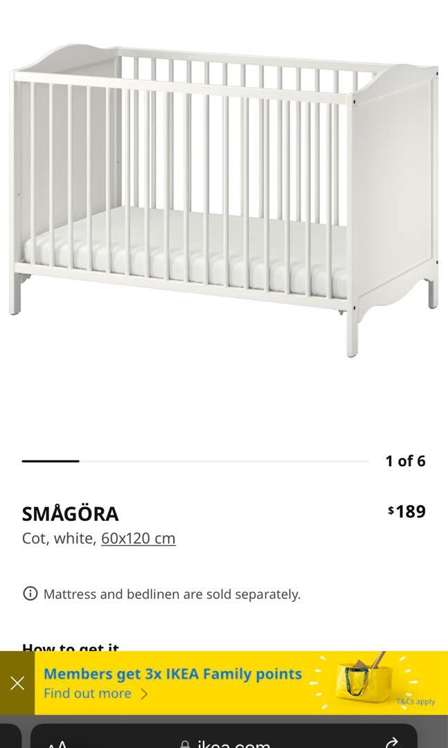 Ikea Baby Cot 60x120 with mattress (like new), Babies & Kids, Baby