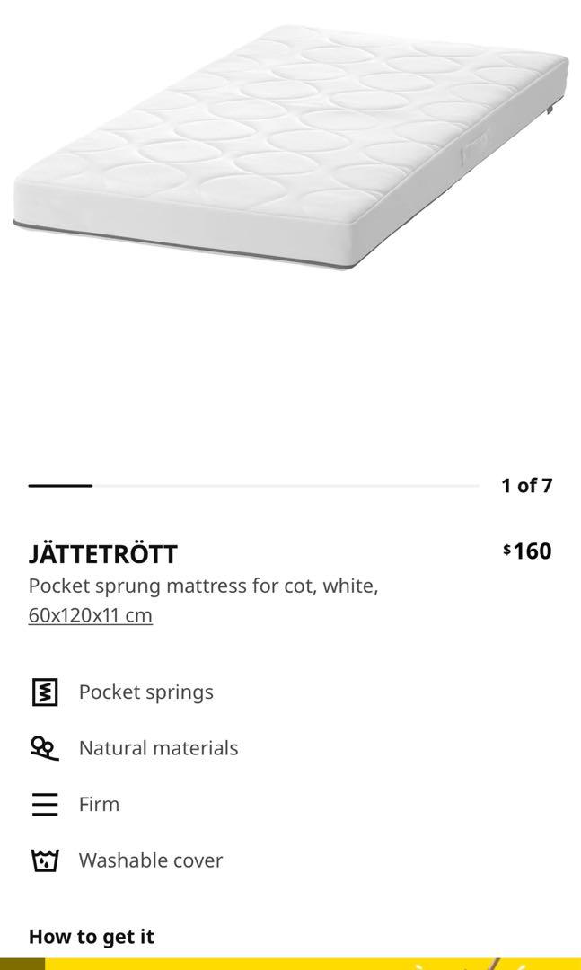 Ikea Baby Cot 60x120 with mattress (like new), Babies & Kids, Baby