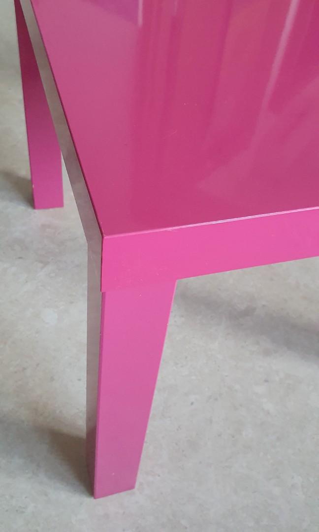 IKEA Super chic raspberry pink wooden table, Furniture & Home Living