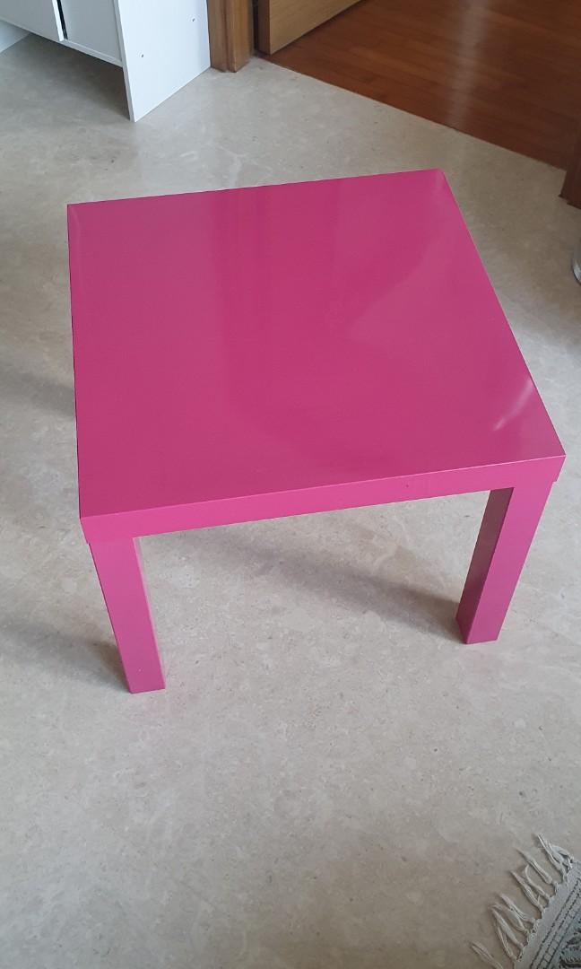 IKEA Super chic raspberry pink wooden table, Furniture & Home Living