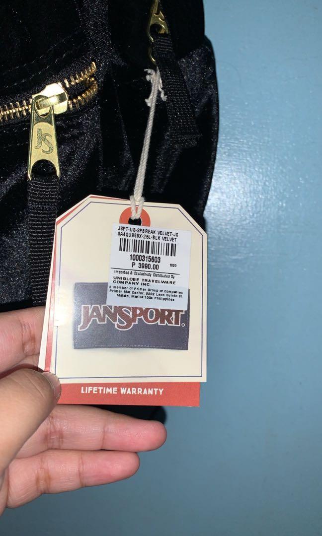 Jansport Velvet Backpack, Women's Fashion, Bags & Wallets, Backpacks on