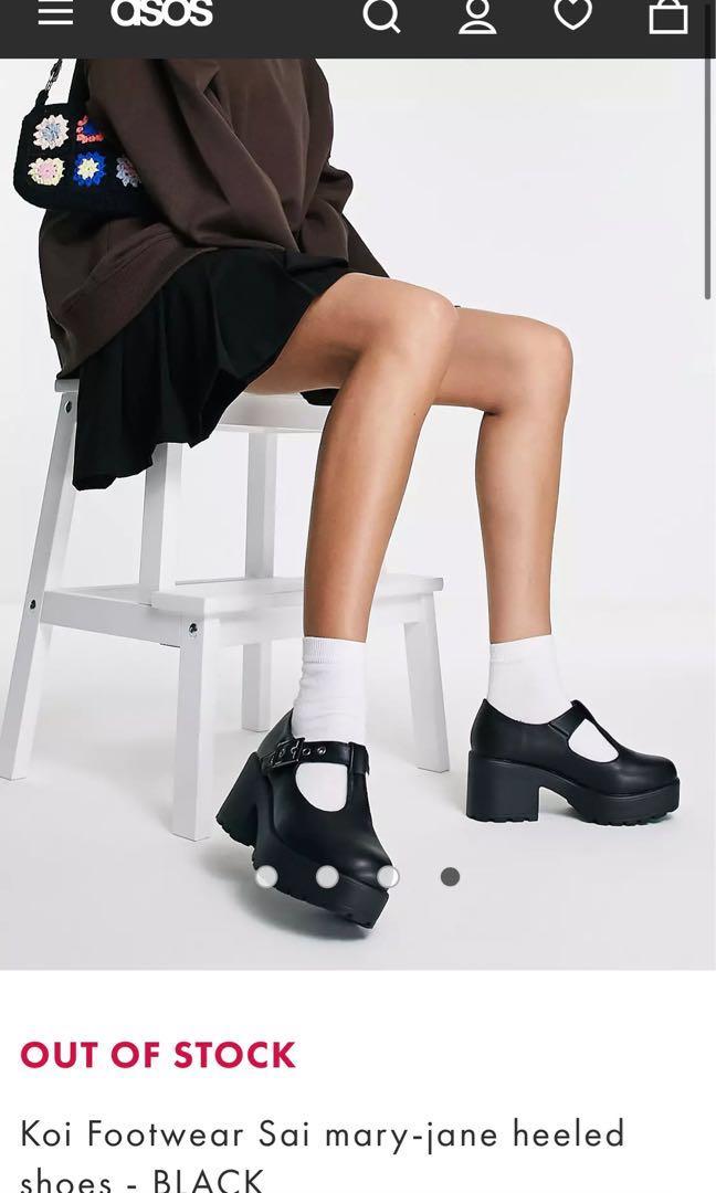Koi Footwear Sai mary jane heeled shoes BLACK Women s Fashion