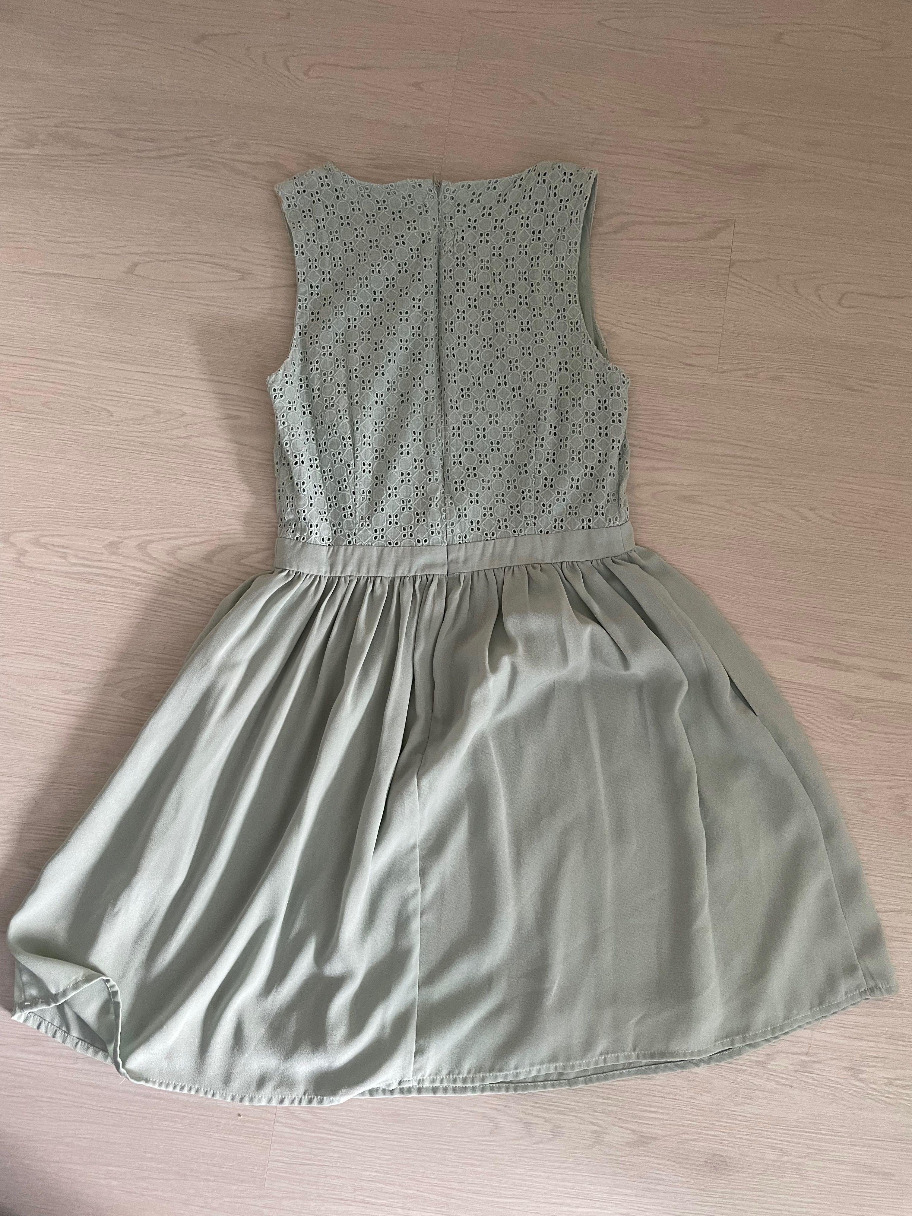 LAB sage green eyelet dress, Women's Fashion, Dresses & Sets, Dresses