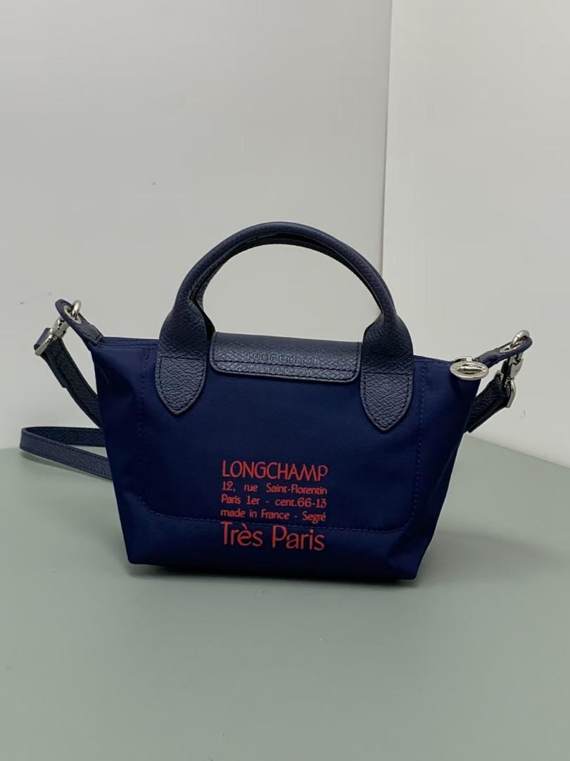 longchamp new mini size top handle sling bag limited navy blue