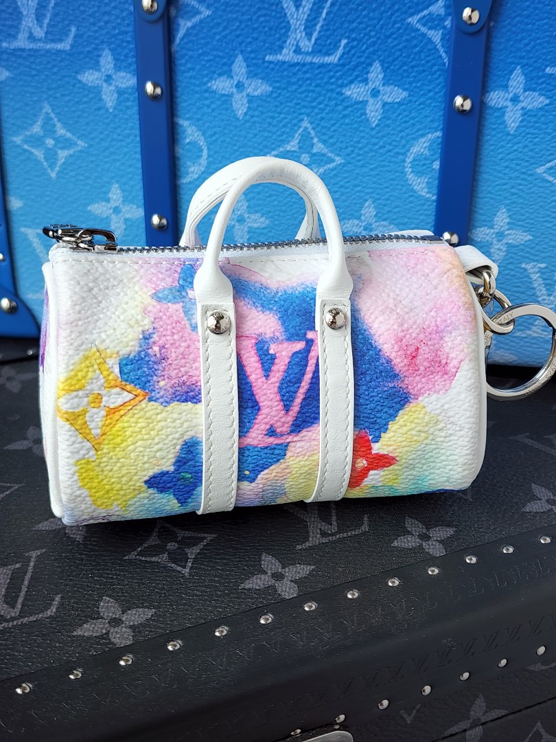 Louis Vuitton MP2975 Mini Keepall Bag Charm Porte Cles Watercolor Used
