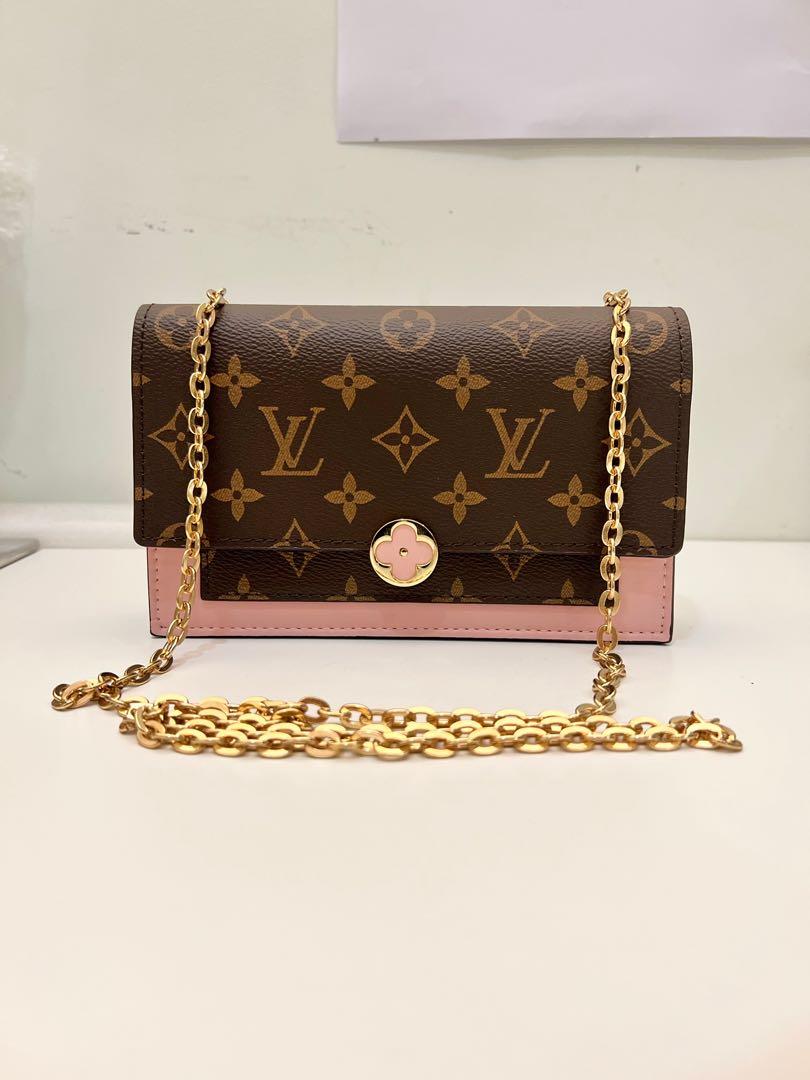 LV LV Women Flore Chain wallet in Monogram Coated Canvas and Calf