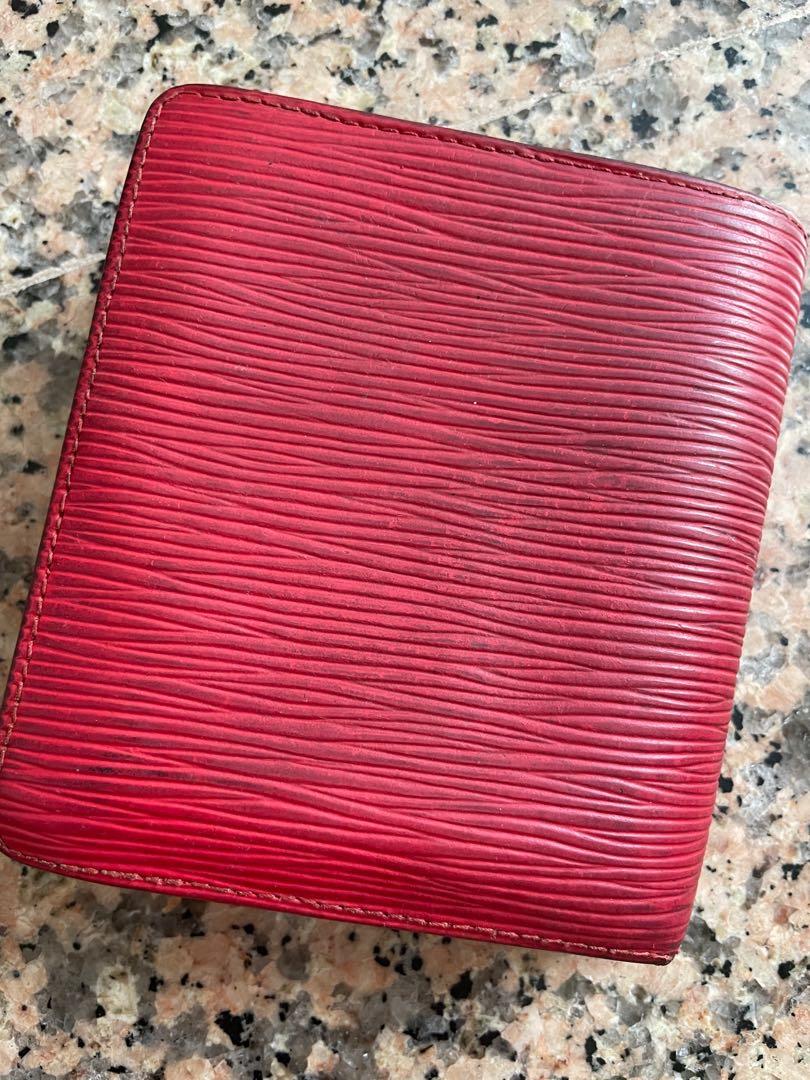 Authentic Louis Vuitton Red EPI Leather Alexandra Wallet