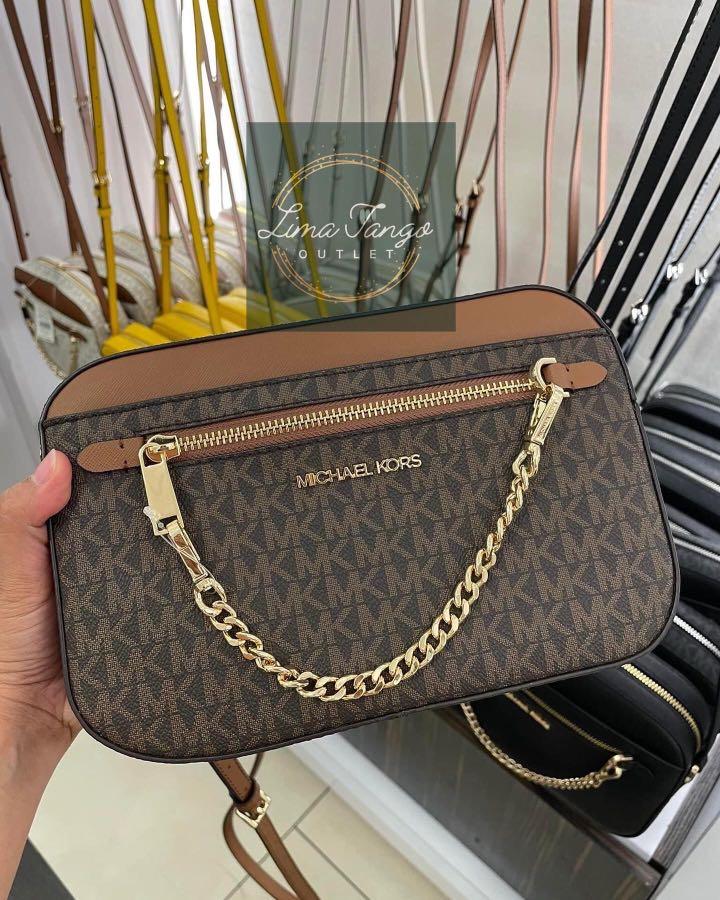 Michael Kors Jet Set Item Large East West Zip Chain Crossbody in Brown,  Women's Fashion, Bags & Wallets, Cross-body Bags on Carousell