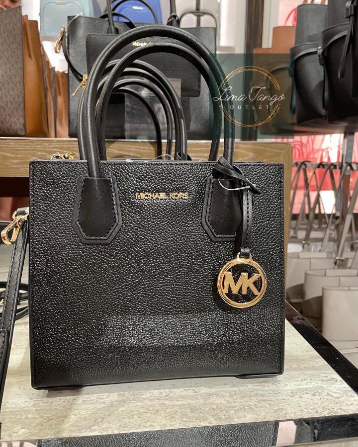 Michael Kors Mercer Medium Pebble Leather Messenger Crossbody Bag