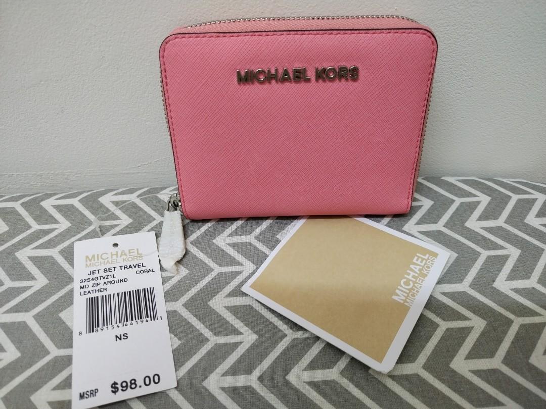Michael kors outlet wallet coral