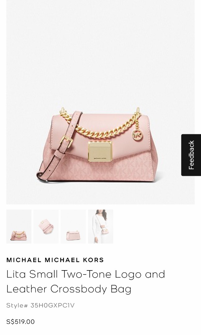 MICHAEL MICHAEL KORS Lita Small Two-Tone Logo and Leather Crossbody,  Women's Fashion, Bags & Wallets, Cross-body Bags on Carousell
