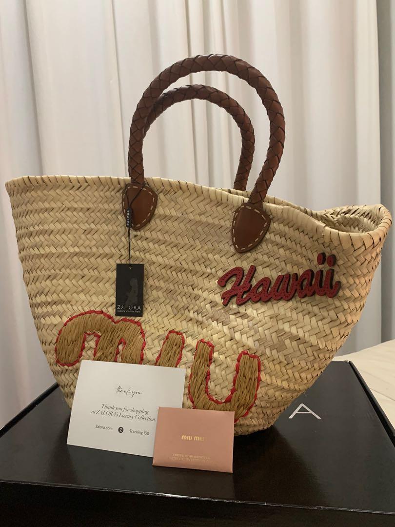 Miu miu raffia discount bag