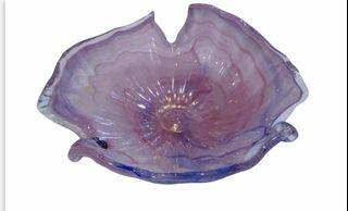 MURANO Italian pink blue glass bowl