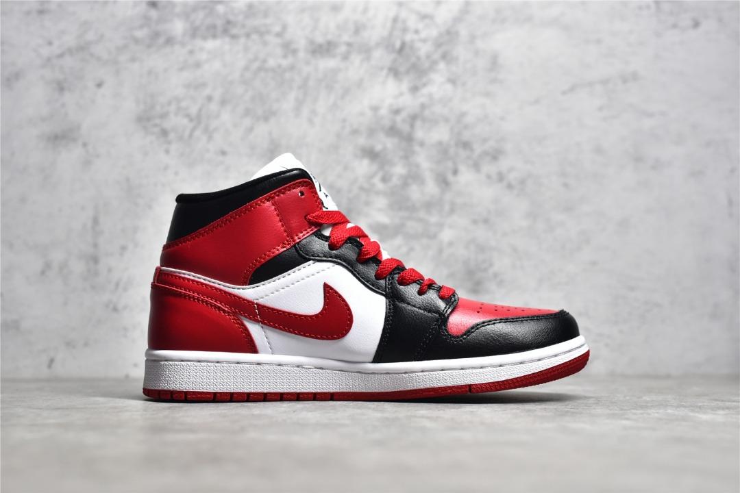 NIKE Air Jordan 1 Mid red black white shoes Men s Fashion