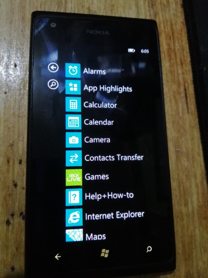 Nokia Lumia 900 (Category: Early Generation Mobile Phones) located in Valenzuela. Submitted by oldbutgoods (Listing ID 1178614909, Image 2). Description: For sale Nokia Lumia 900, 99%smooth presentable, windows phone 7.5 Unit only, Good for back-up phone na lang.