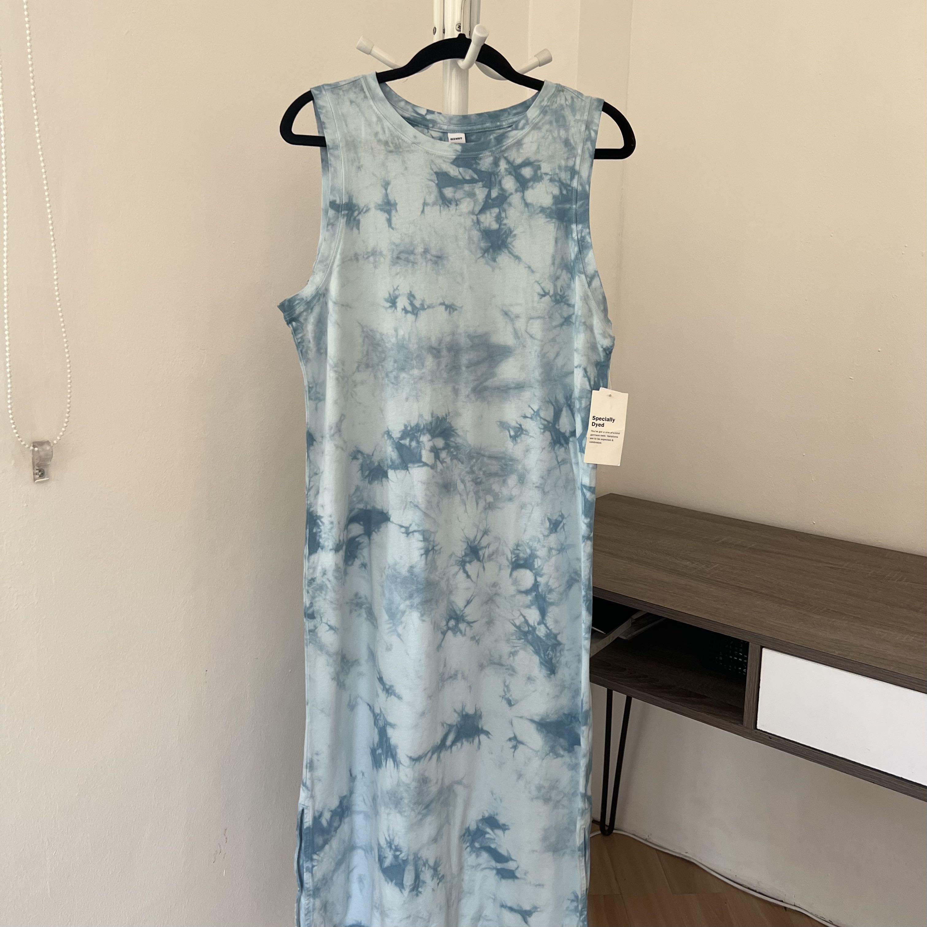 old navy tie dye dress blue