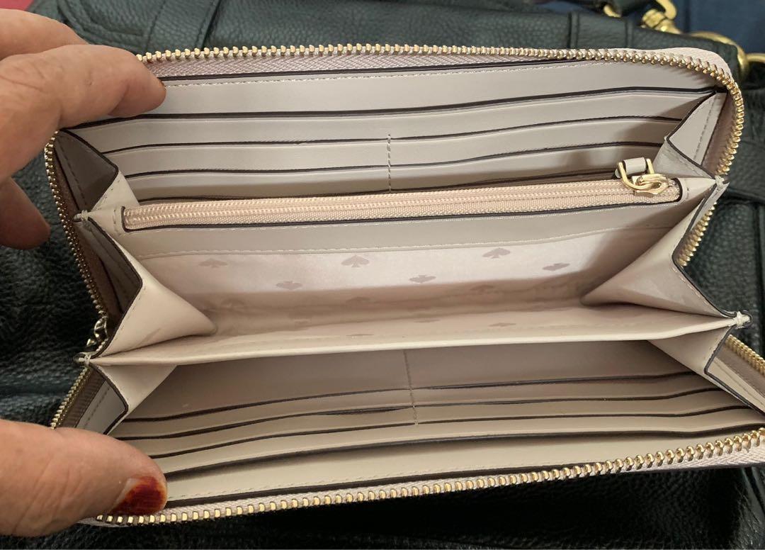 Authentic Kate Spade Shimmy Glitter Boxed Large Continental Wallet in Rose Gold K4716