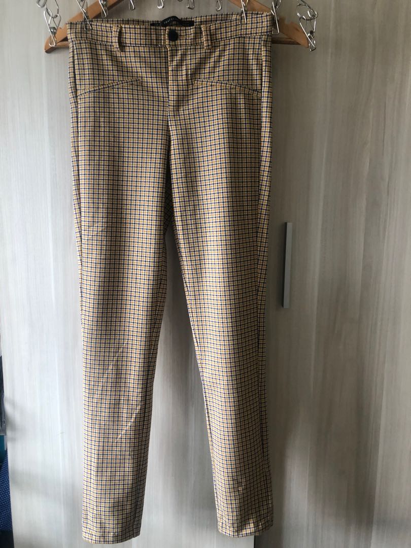 Original Zara Plaid Pants, Women's Fashion, Bottoms, Jeans & Leggings
