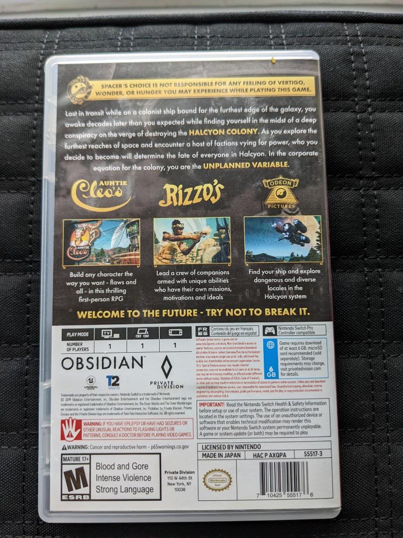 Outer worlds 2025 switch physical cartridge