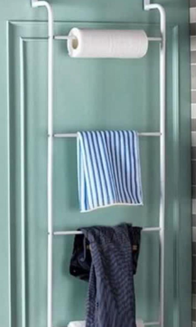 Over The Door Towel Ladder Hanger Furniture Home Living Home Improvement Organisation Hooks Hangers on Carousell