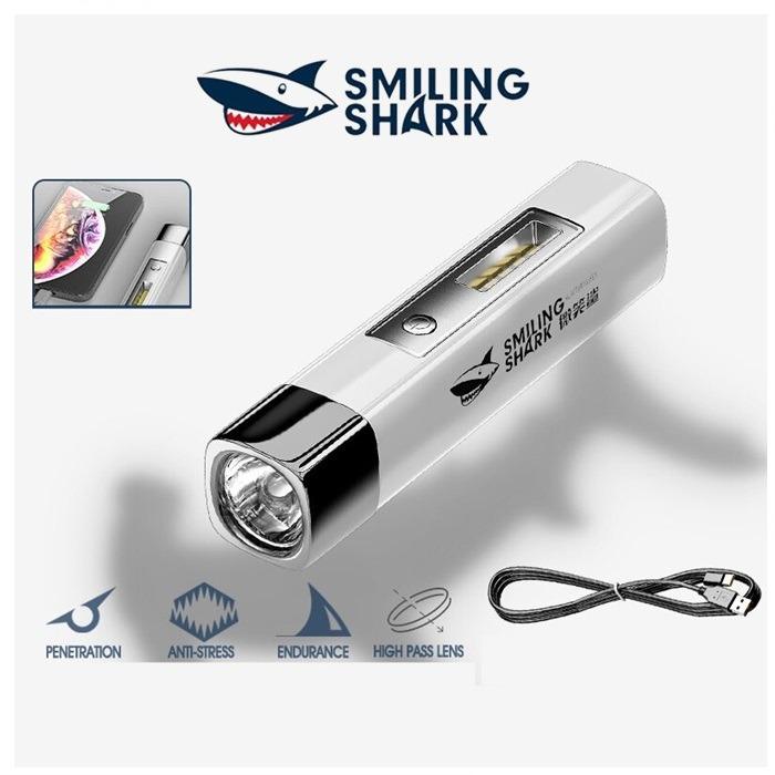 Portable Mini High Light Flashlight Smiling Shark Power Ultra Waterproof  Bright Powerful Usb Camplight Torch, Computers & Tech, Office & Business  Technology on Carousell