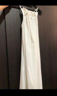 PRELOVED SHOP AT VELVET WHITE DRESS RUFFLE
