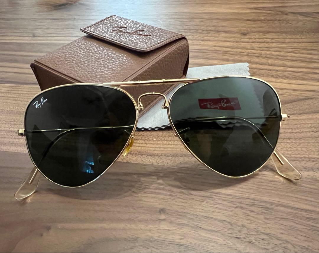 Ray Ban RB3479 Folding Aviator in Gold and Green Classic G 15 58 14