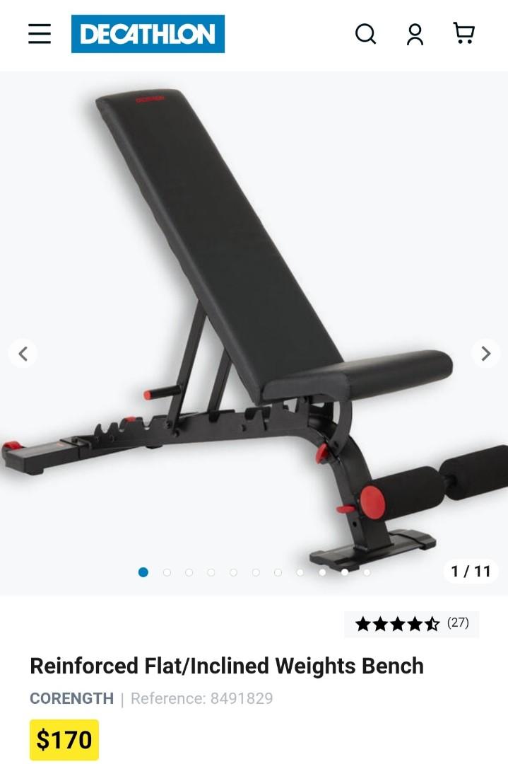 Reinforced Flat/Inclined Weights Bench for sale, Sports Equipment